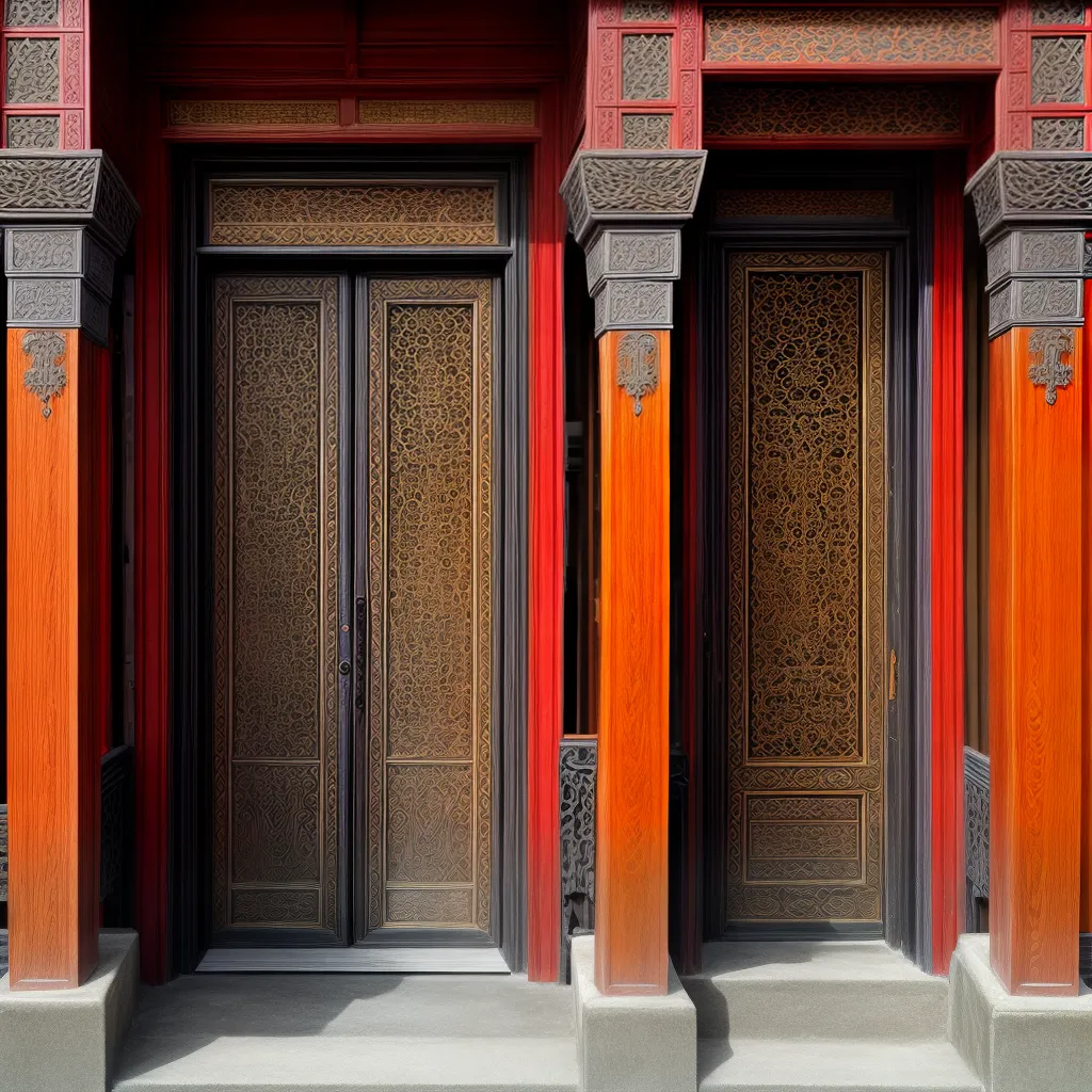 porta vitoriana ornamentada arquitetura asiatica
