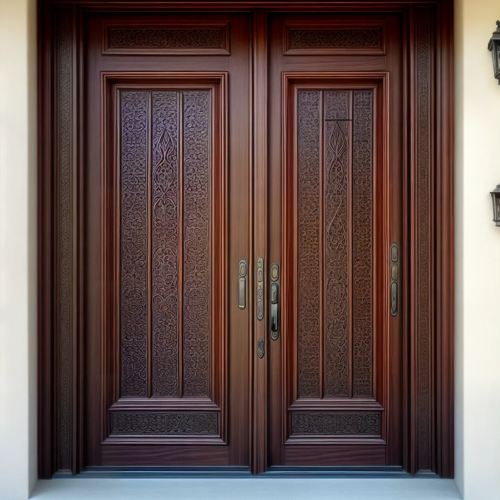 porta ornamentada madeira oriental vitoriana