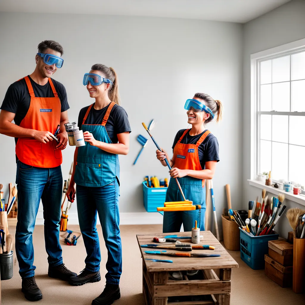 casal sorridente pintura renovacao casa
