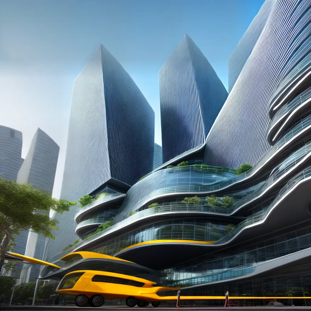 arquitetura futurista geometrica inovacao