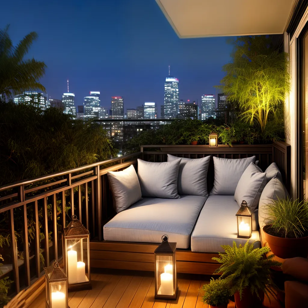 cantinho relaxante balcone plantas luzes