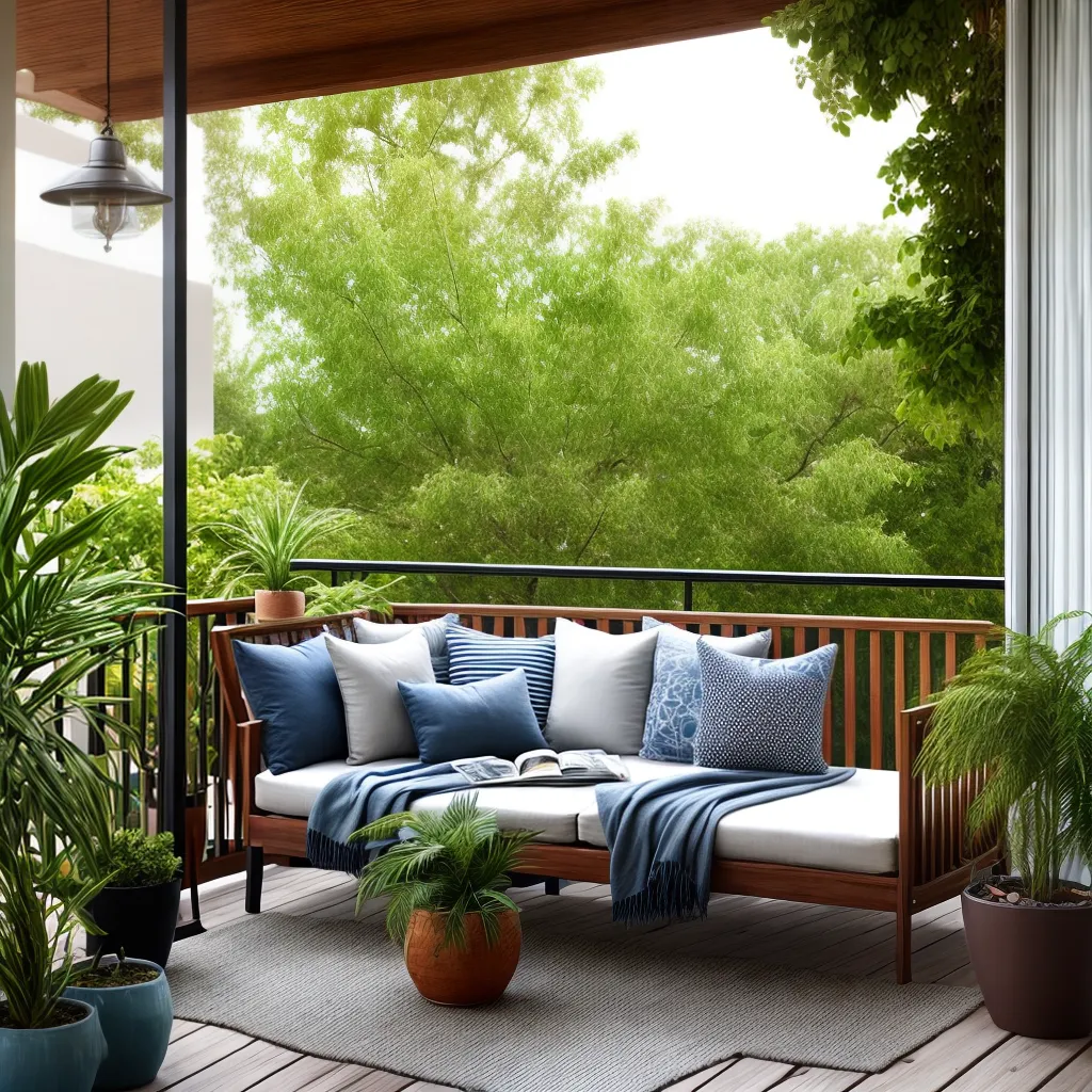 cantinho relaxante balcone luzes natureza