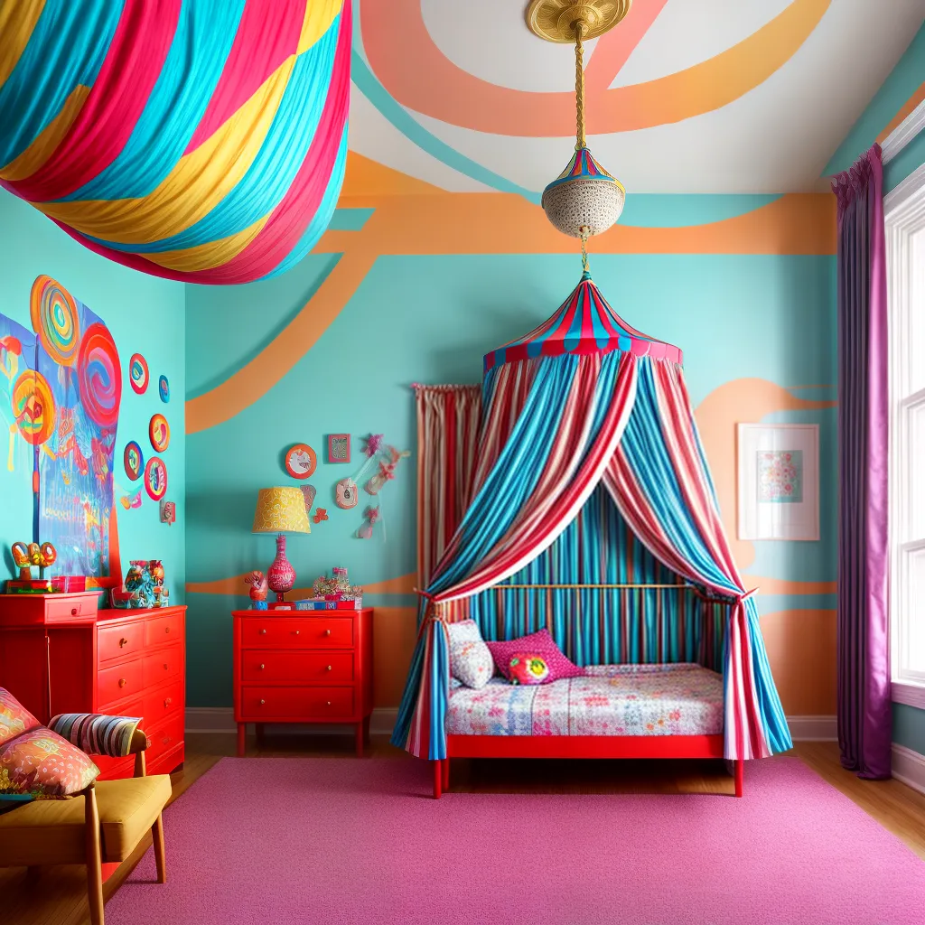 quarto circo colorido acrobata trapezio