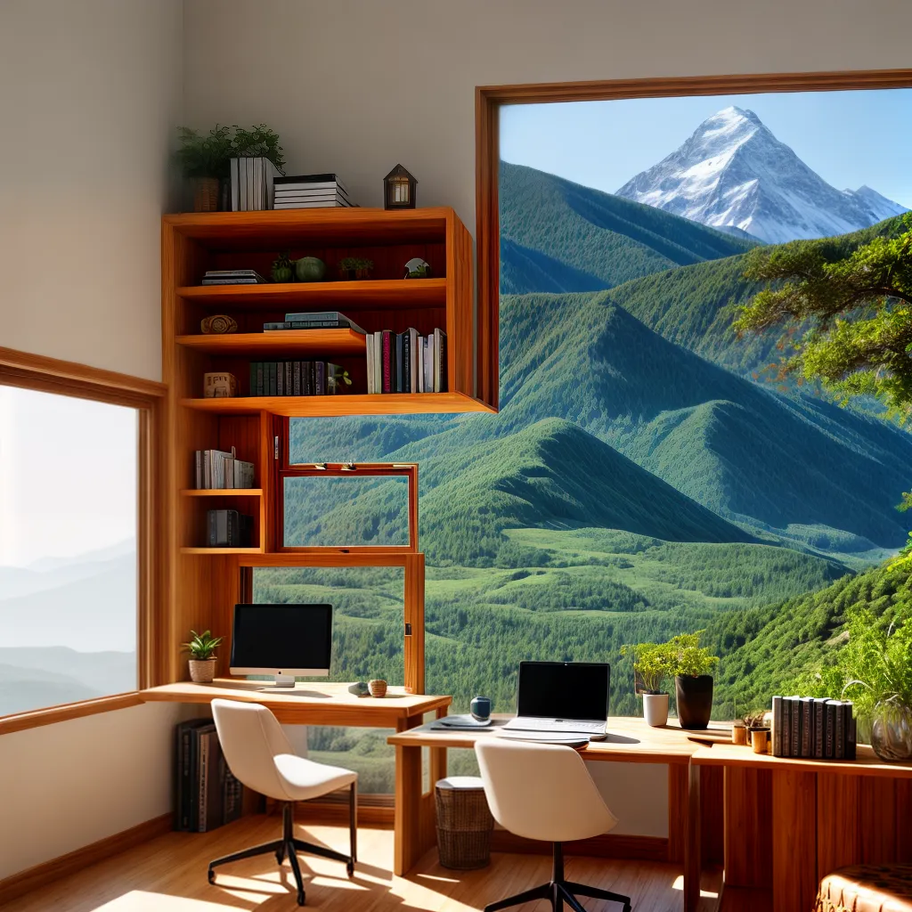 escritorio montanha decoracao natureza