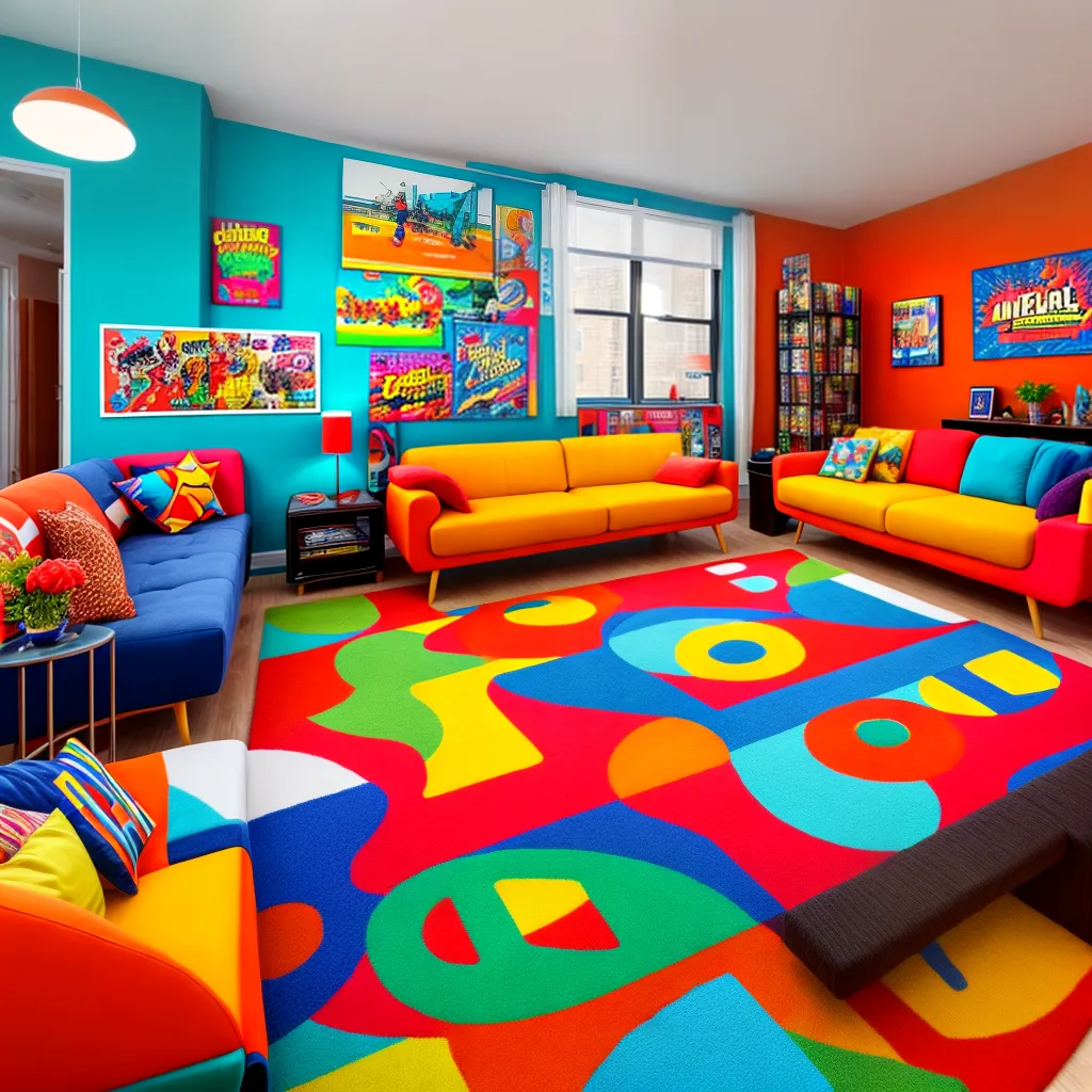 sala pop art colorida sofa retro sala pop art colorida sofa retro