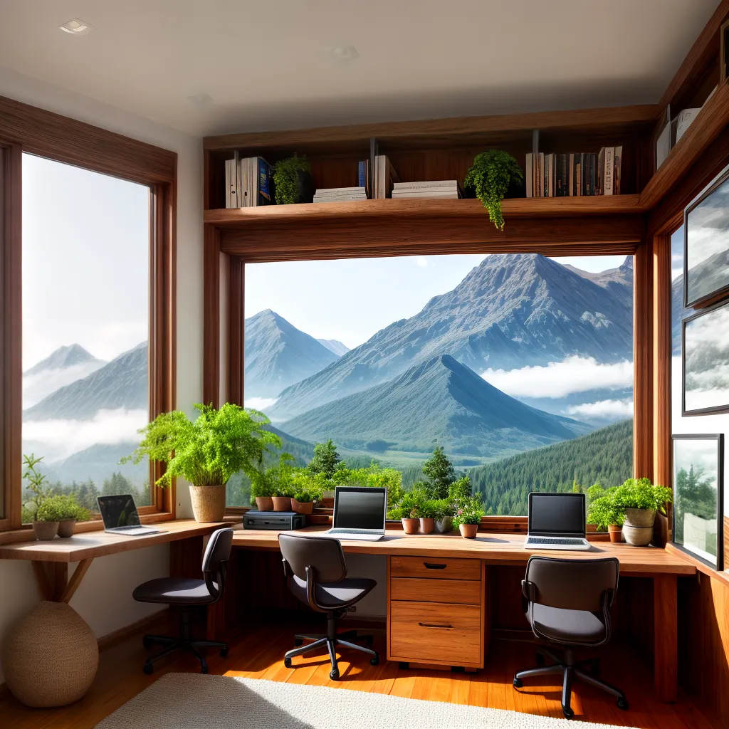 escritorio casa decoracao montanha