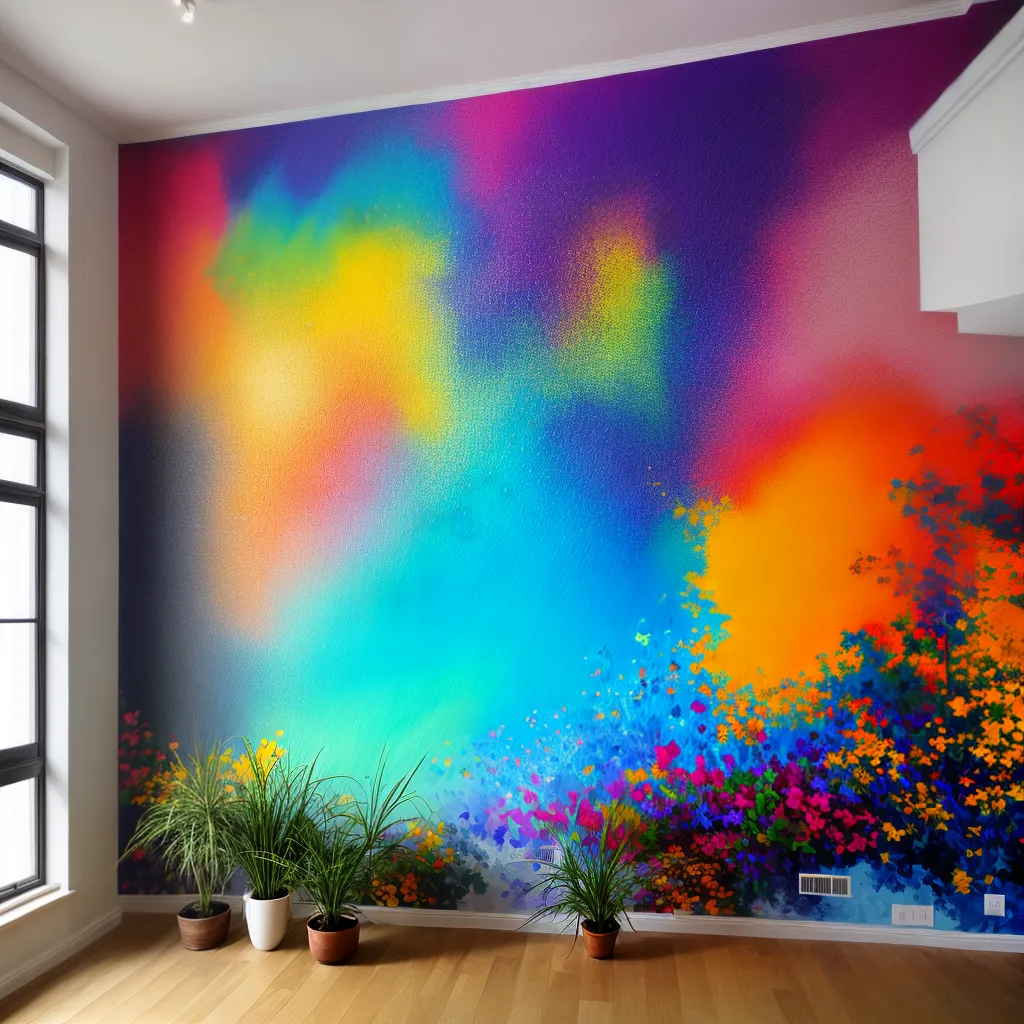 mural vibrante corredor arte iluminado mural vibrante corredor arte iluminado