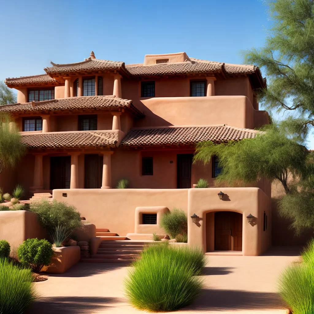 casa adobe arquitetura pueblo revival