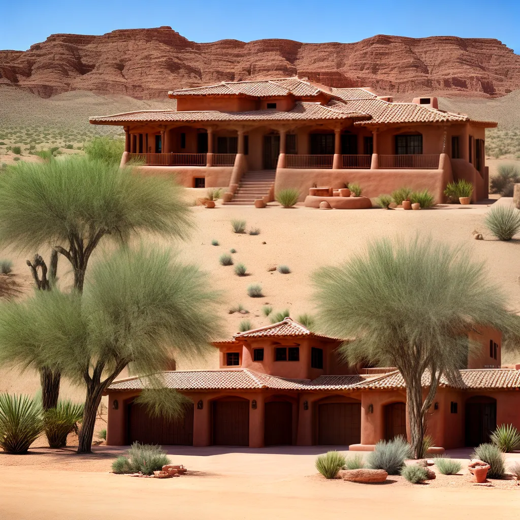 casa adobe arquitetura pueblo revival 1