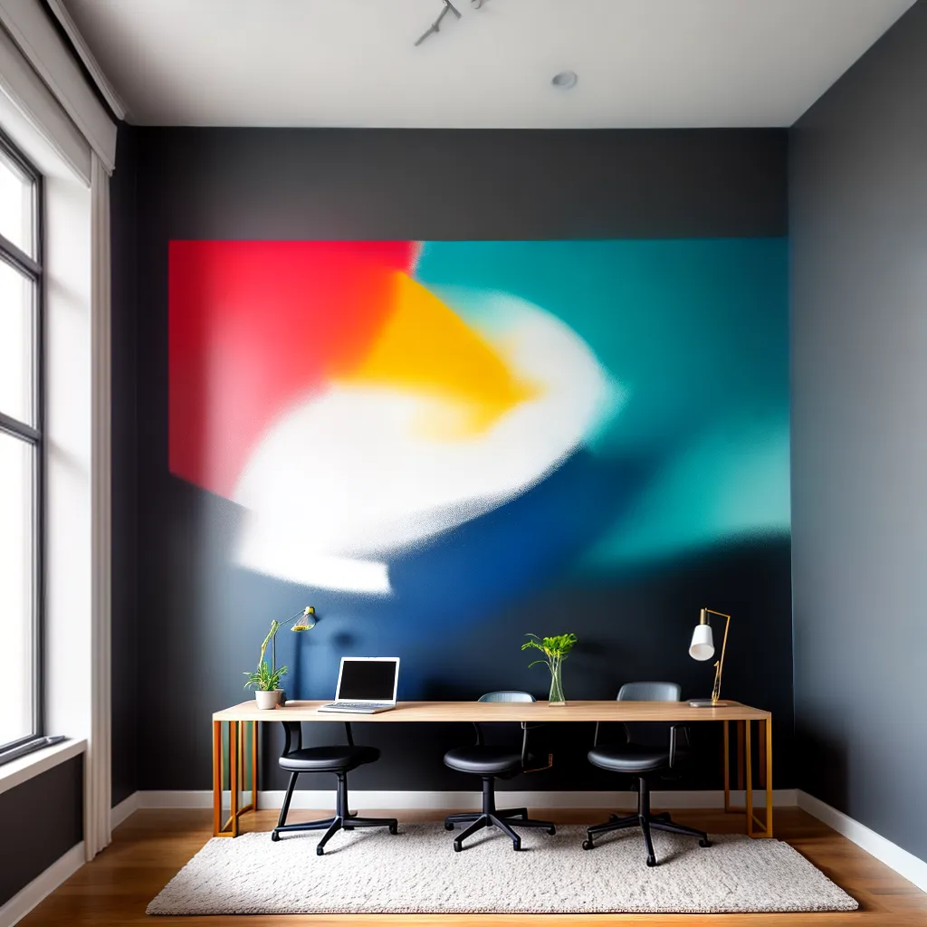 home office minimalista mural grafite home office minimalista mural grafite