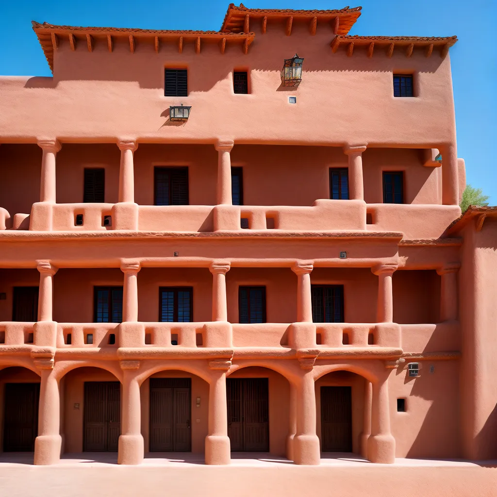 edificio pueblo revival cores terrosas