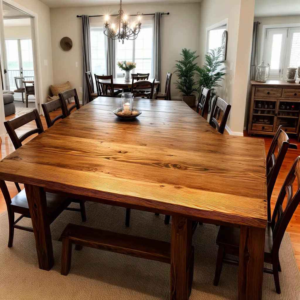 mesa madeira rustica decoracao esculturas