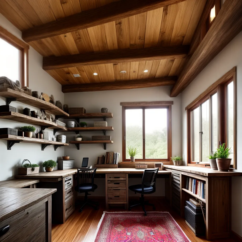 escritorio rustico estudio ceramica