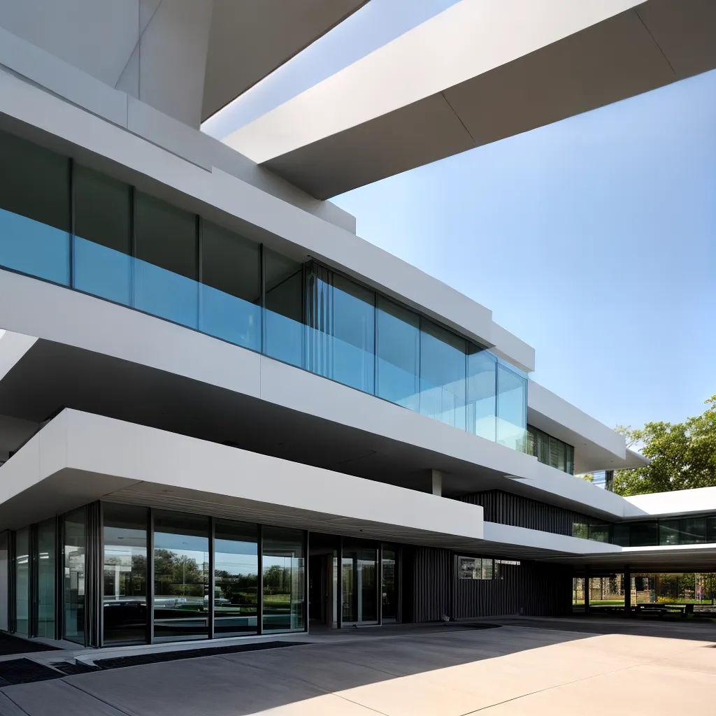 edificio futurista linhas suaves moderno