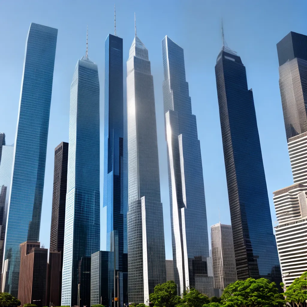arranha ceu futurista cidade luzes