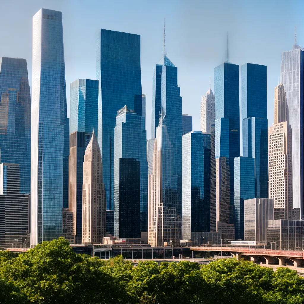 edificio futurista cidade reflexos sol