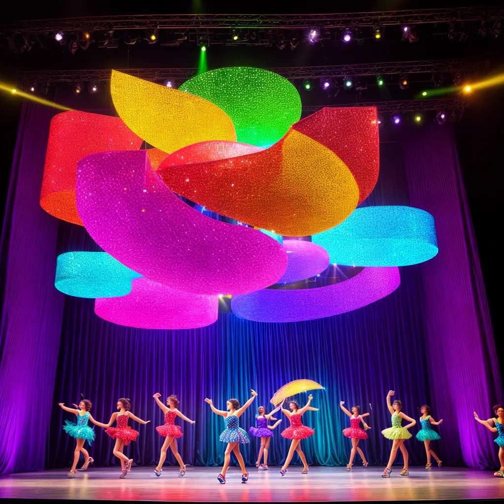 palco criativo luzes coloridas