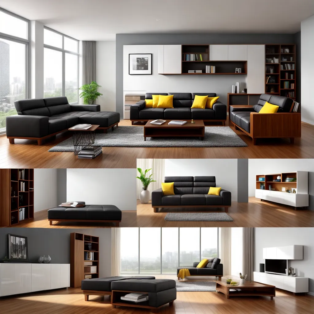 sala estar moderna sofa conversivel