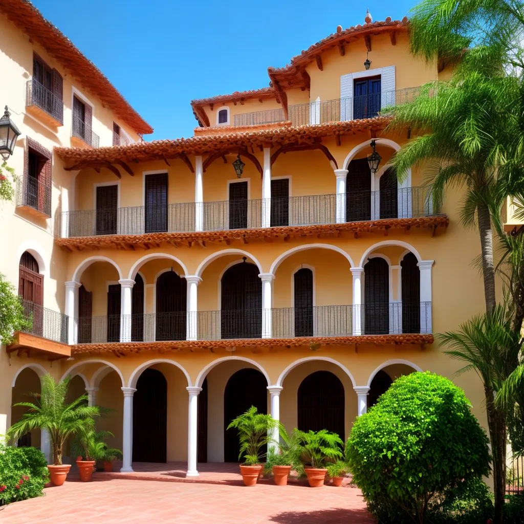 edificio colonial espanhol telhado vermelho edificio colonial espanhol telhado vermelho