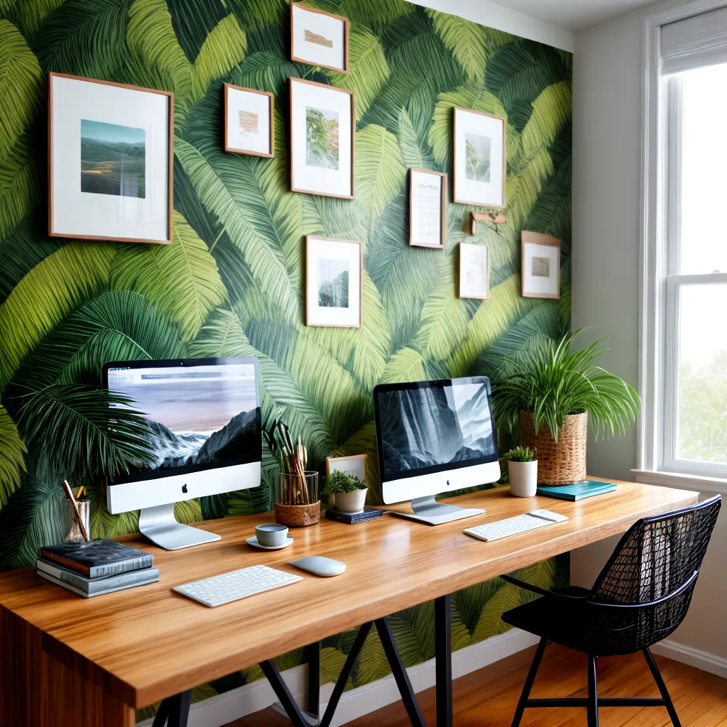 escritorio jungle verde madeira decoracao escritorio jungle verde madeira decoracao