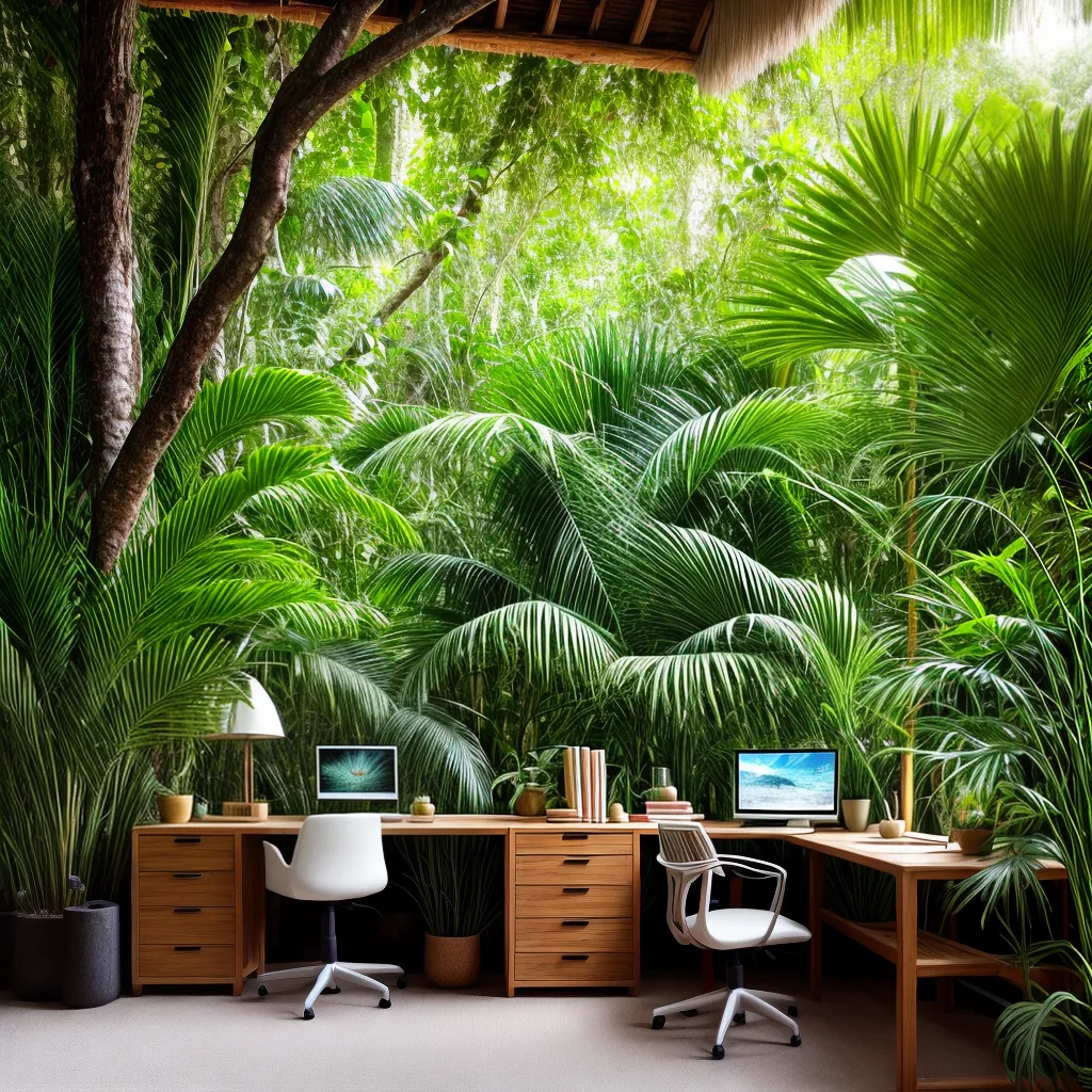 escritorio jungle plantas madeira escritorio jungle plantas madeira