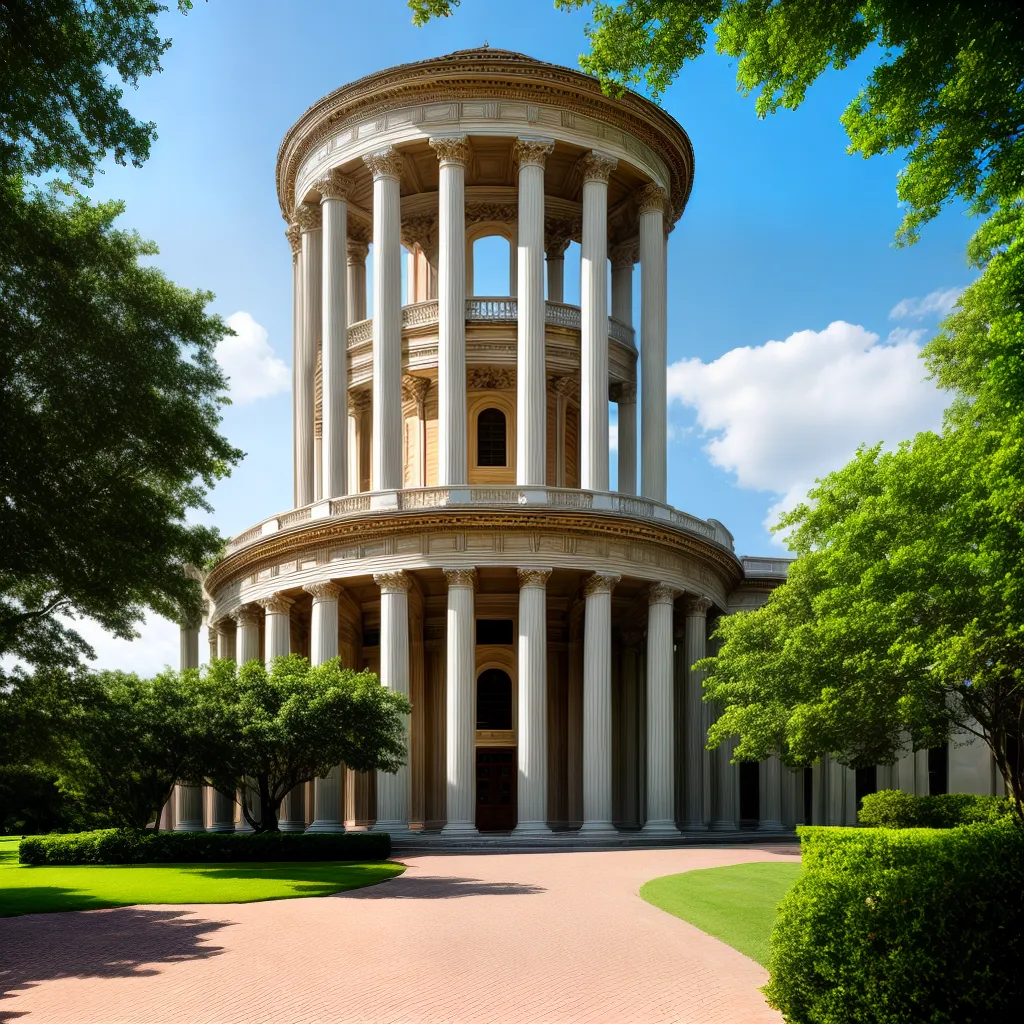 edificio palladiano arquitetura classica verde