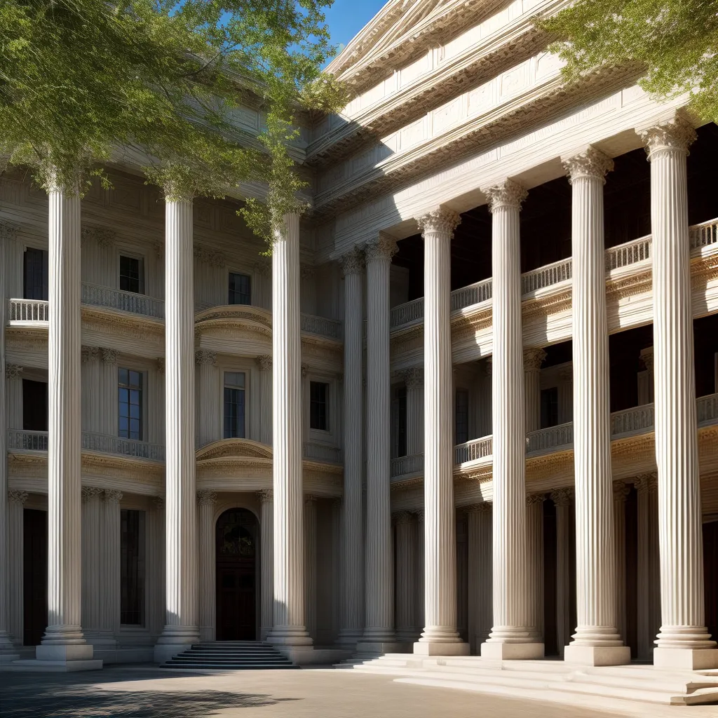 arquitetura palladiana fachada colunas luz