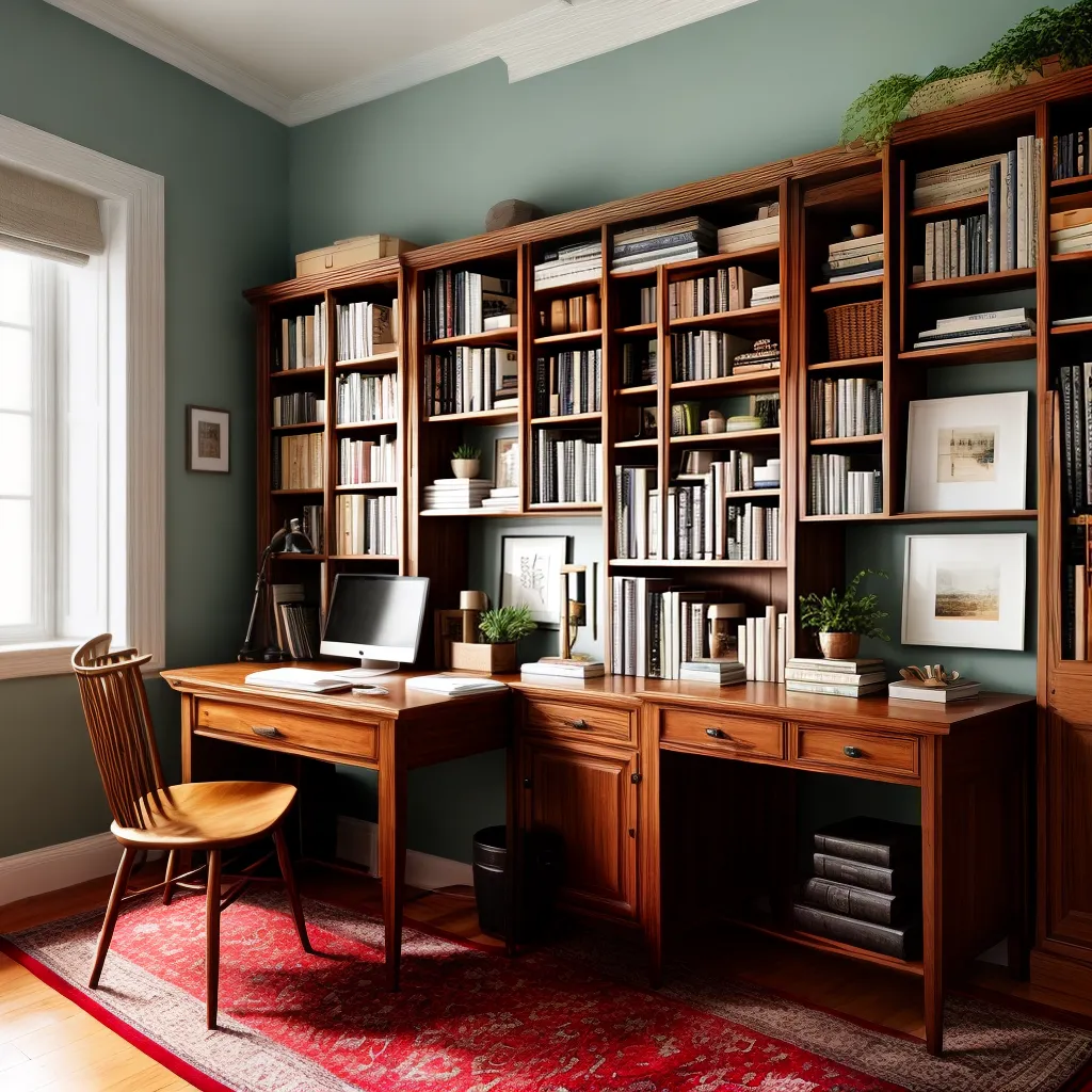 escritorio acolhedor livros vintage cafe