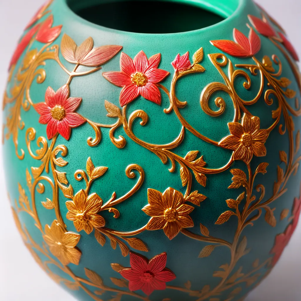 vaso argila artesanal padrao colorido vaso argila artesanal padrao colorido