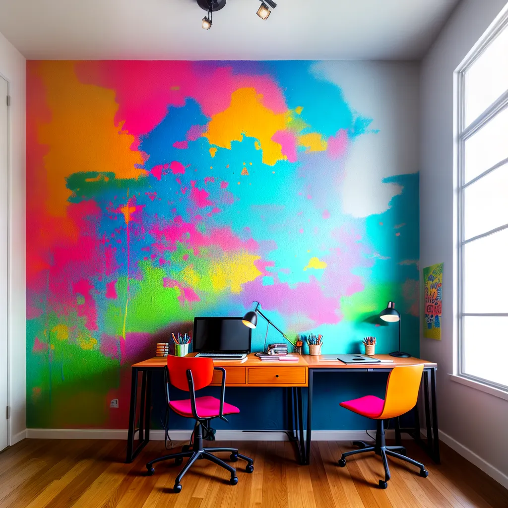 home office arte urbana colorido home office arte urbana colorido