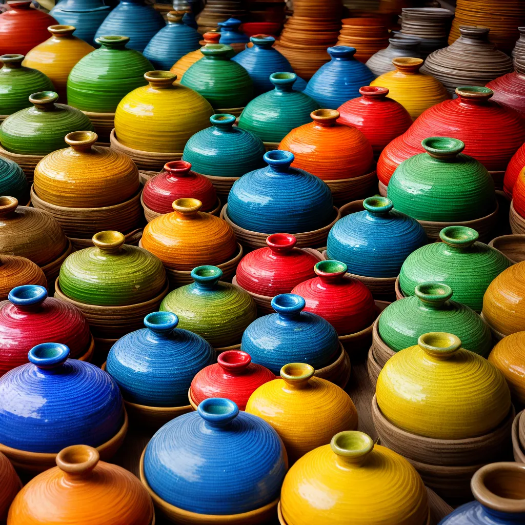 mercado artesanato argila colorido