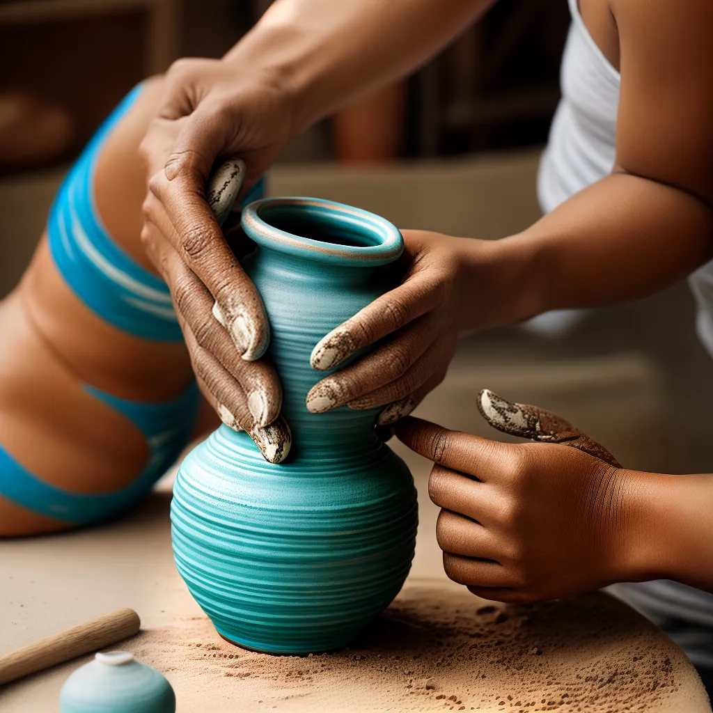 maos argila vaso artesanal maos argila vaso artesanal