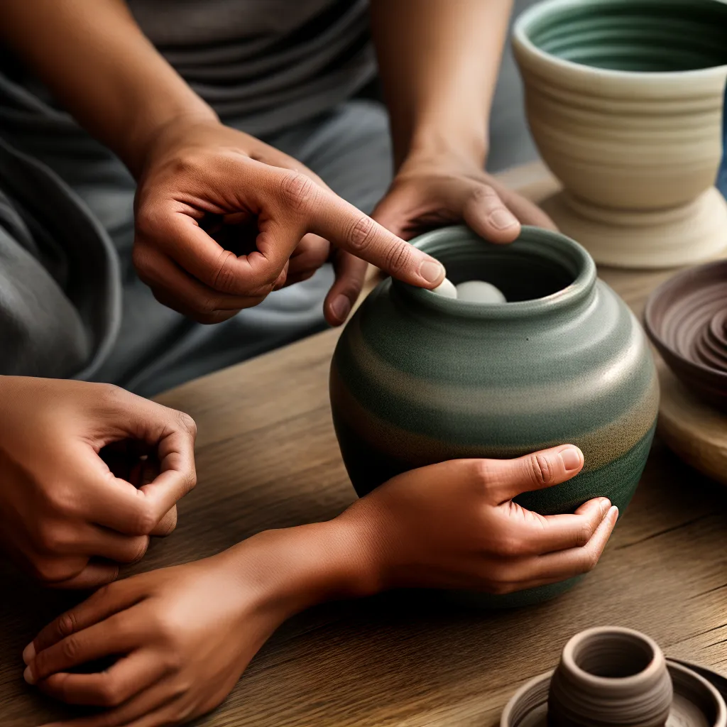 artesao argila moldar vaso ceramica