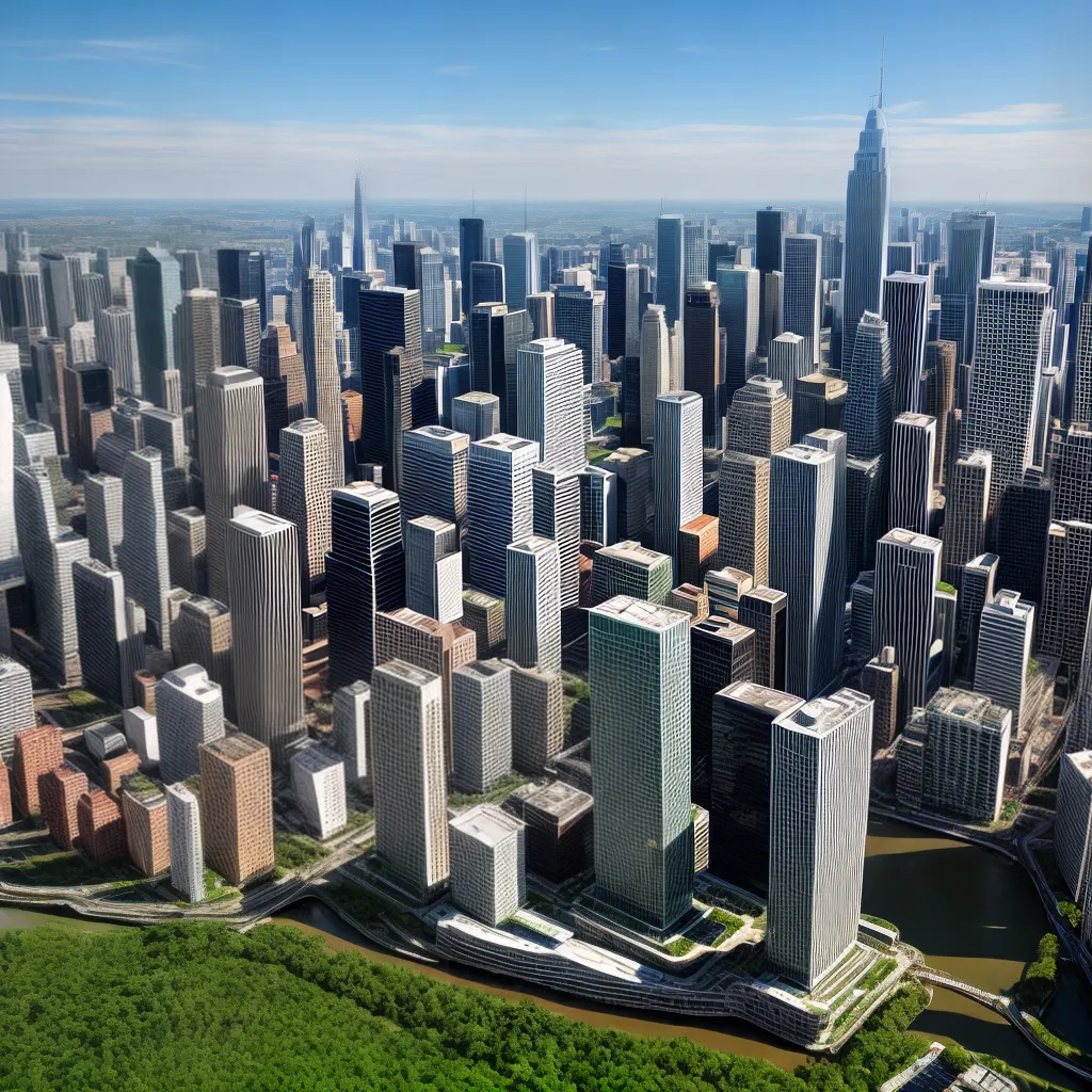 skyline moderno arquitetura resiliente desastre