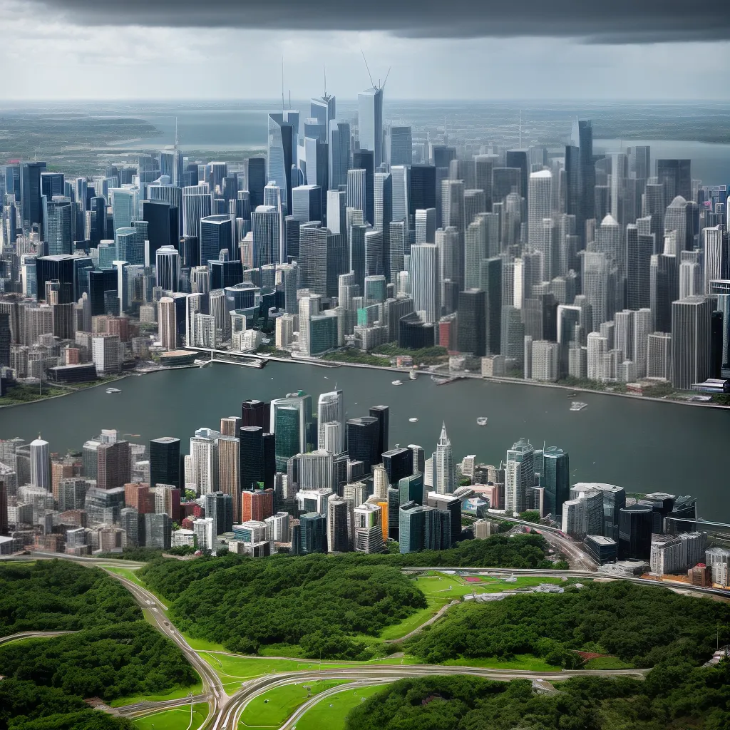 cidade futurista arquitetura sustentavel