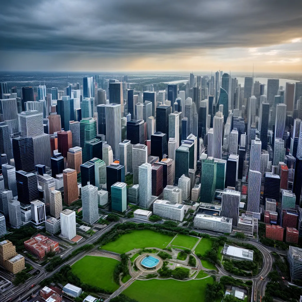 cidade moderna skyline resiliente