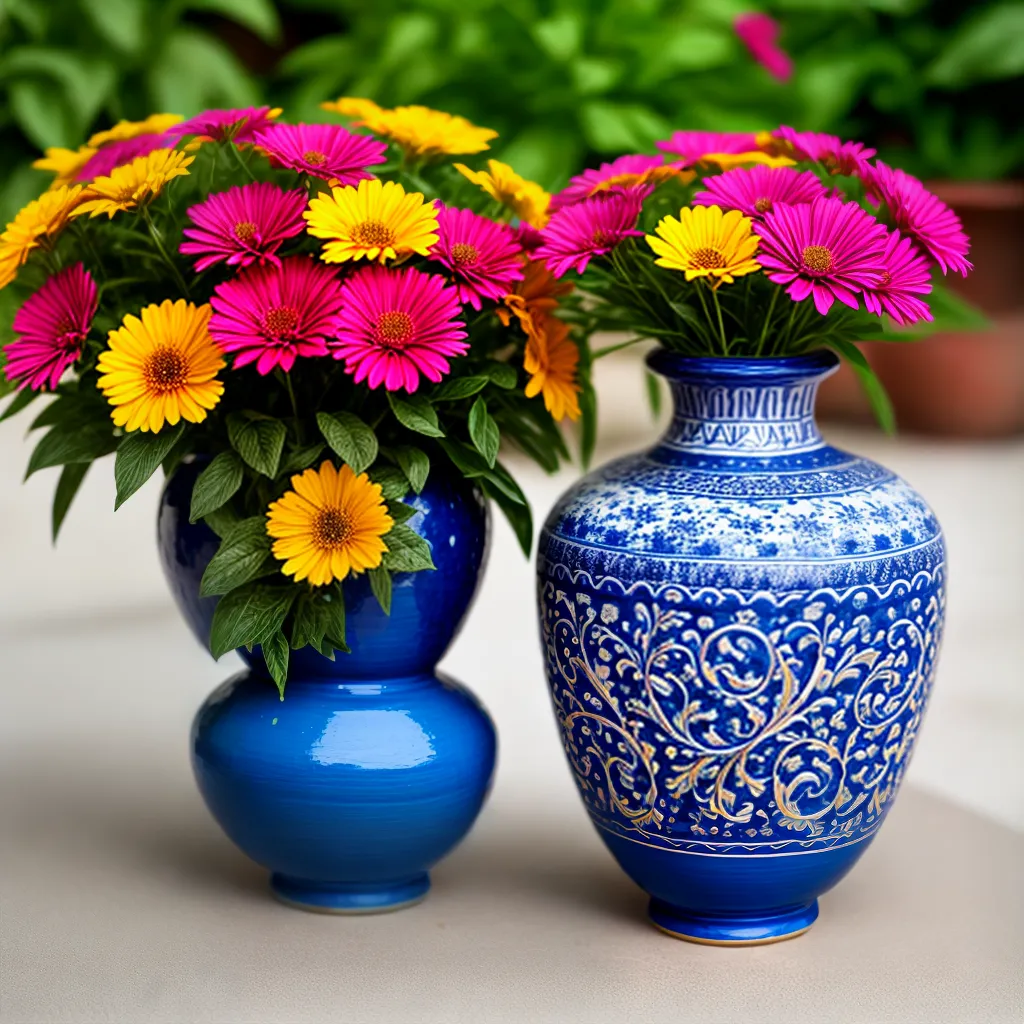 vaso argila artesanato flores escultura