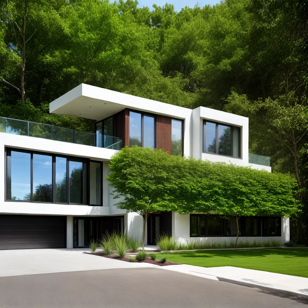 casa moderna paisagem verde energia zero casa moderna paisagem verde energia zero