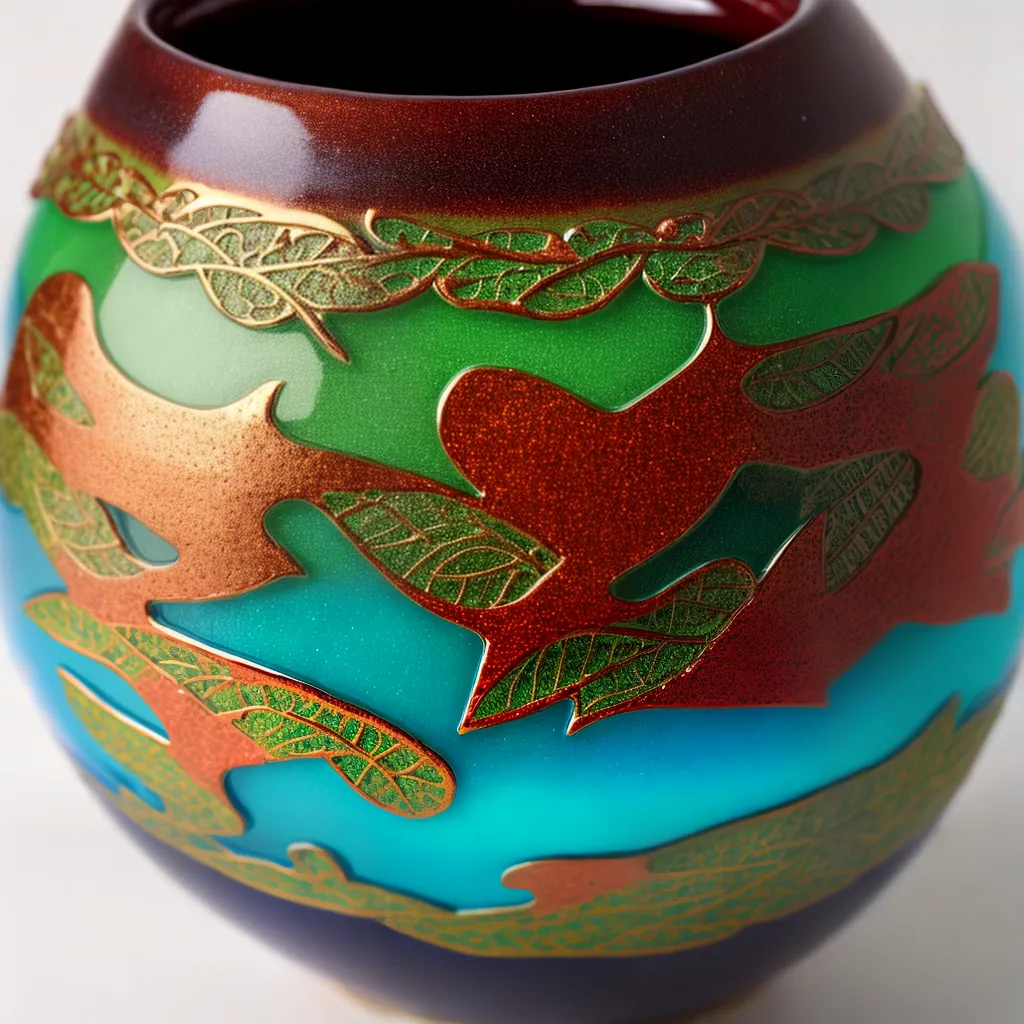 vaso argila artesanal cores vidro