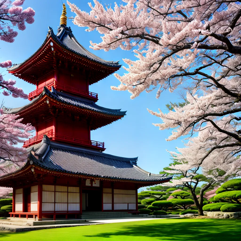 templo japones cerejeiras arquitetura serenidade templo japones cerejeiras arquitetura serenidade