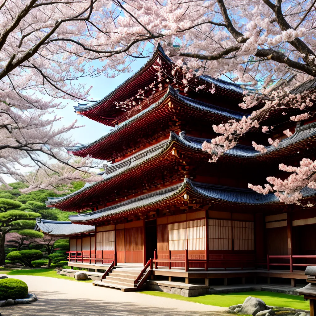templo japones cerejeiras arquitetura serenidade 1 templo japones cerejeiras arquitetura serenidade 1