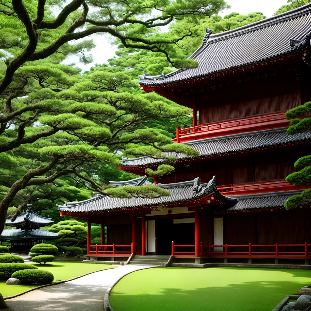 templo japones jardins verdes templo japones jardins verdes