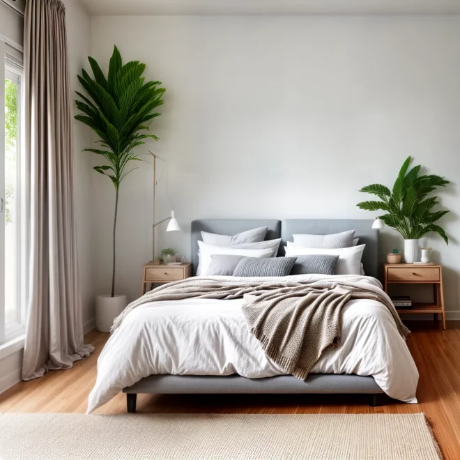 quarto decorado neutro plantas sereno quarto decorado neutro plantas sereno