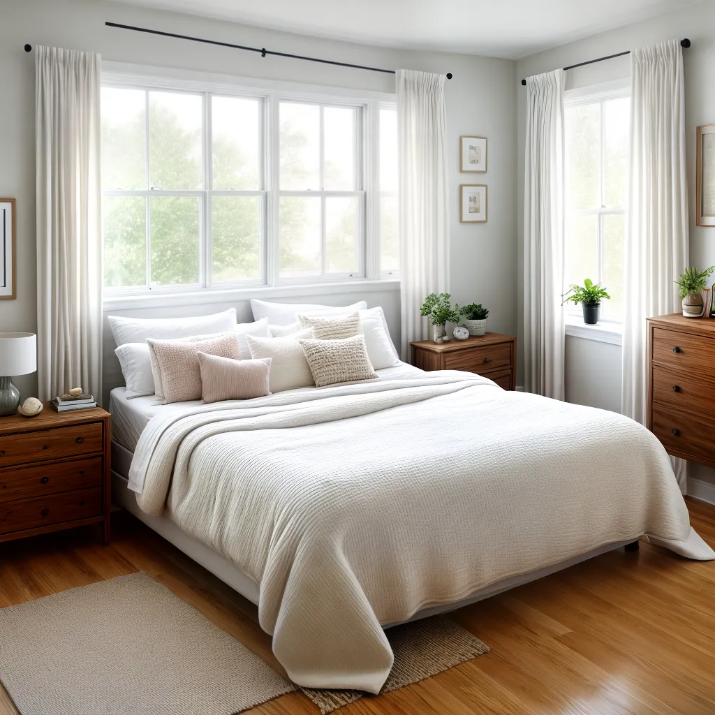 quarto cores neutras cama confortavel
