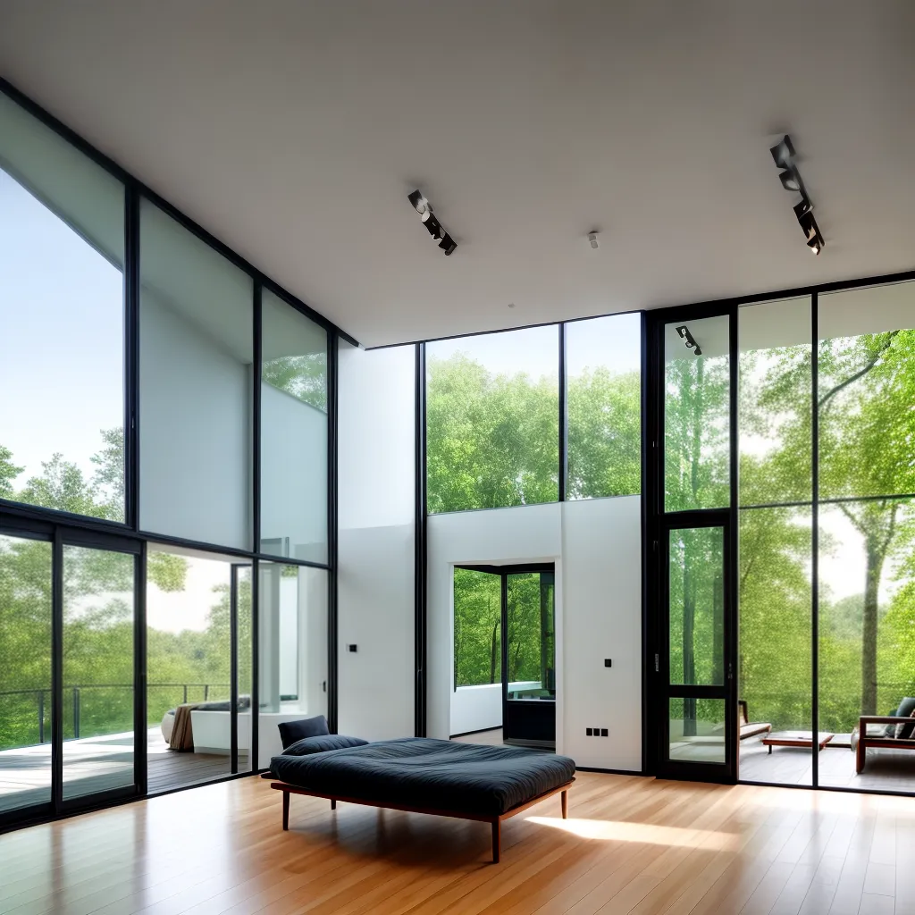 arquitetura escandinava limpa janelas verde