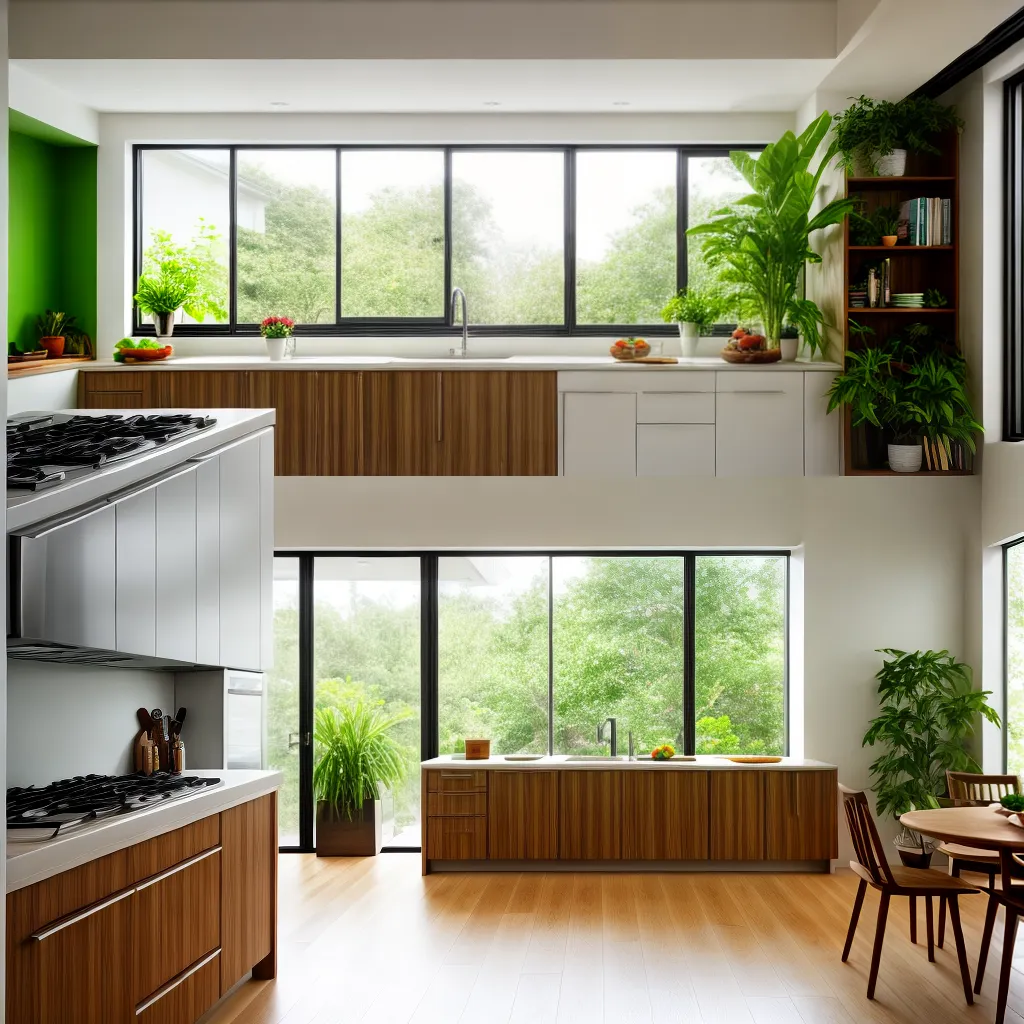 cozinha natural luz plantas harmonia