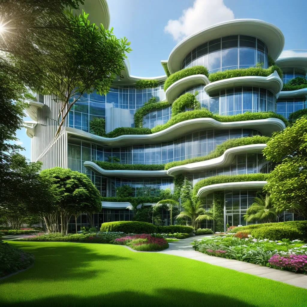 edificio futurista natureza arquitetura biofilica
