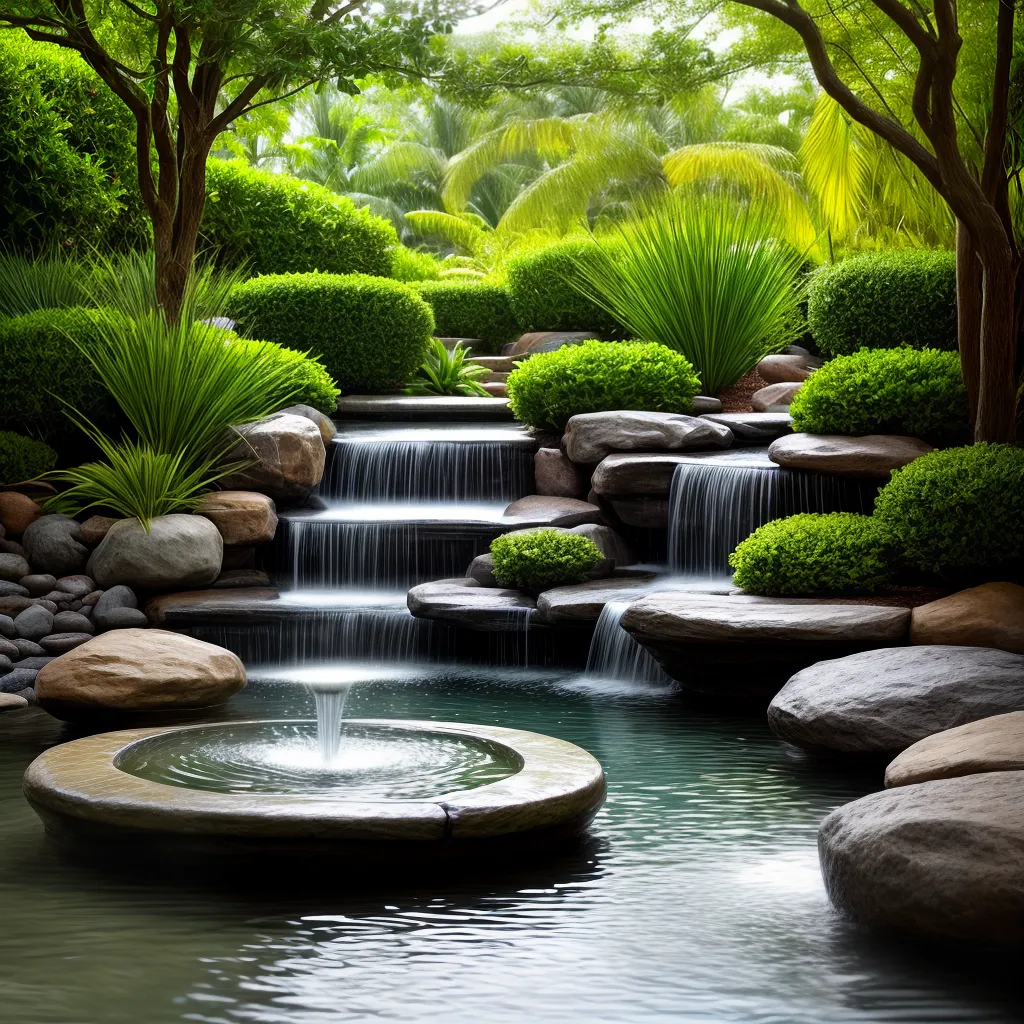 fonte interna plantas verdes canto riqueza