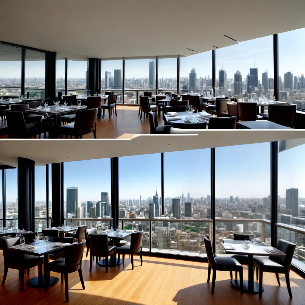 restaurante moderno janelas panoramica cidade restaurante moderno janelas panoramica cidade
