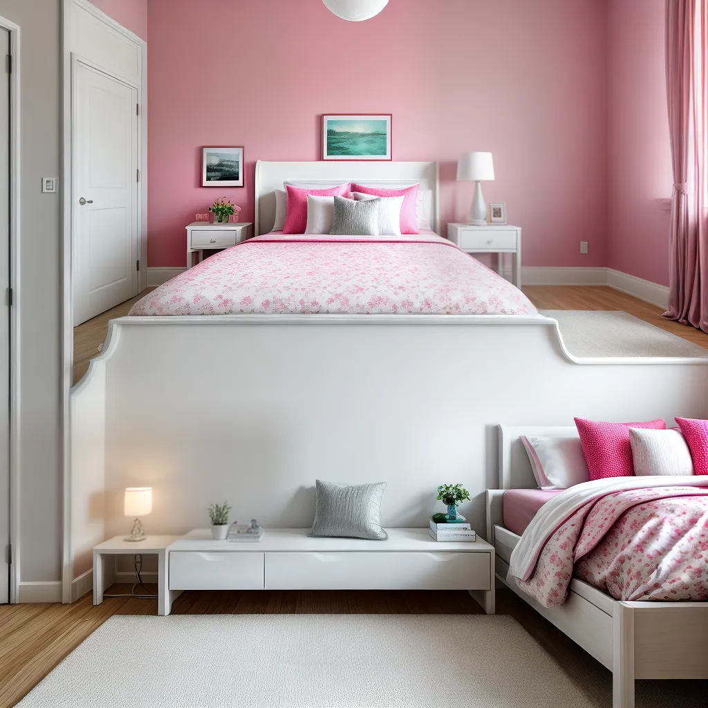 quarto sereno pastel cama confortavel 1